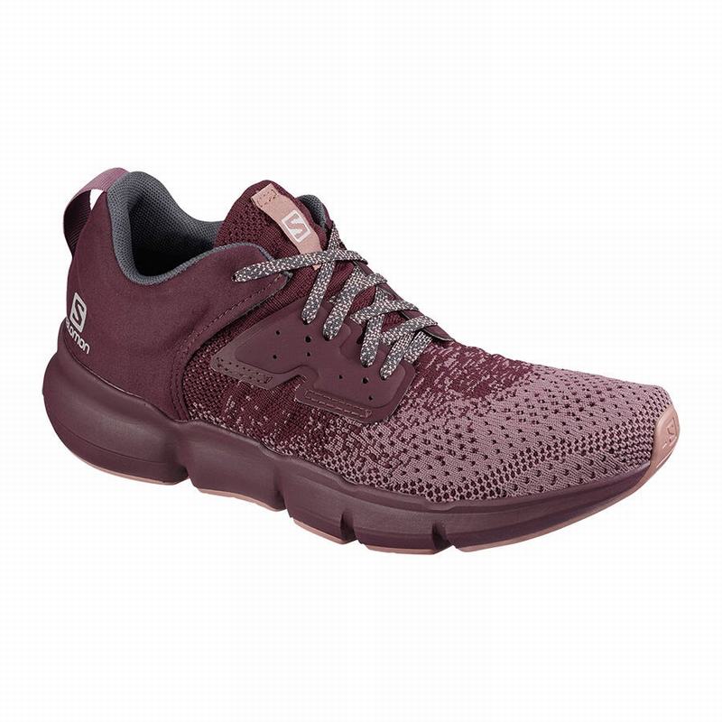 SALOMON UK PREDICT SOC W - Womens Road Running Shoes Burgundy/Dark Red,TKHR71245